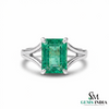 Natural Emerald Cut Emerald Men's Engagement Ring – Split Shank Statement Ring