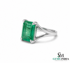 Natural Emerald Cut Emerald Men's Engagement Ring – Split Shank Statement Ring