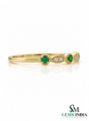 Vintage Round Natural Emerald Diamond Stackable Ring – Fine Gold Wedding Band