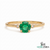 Elegant Round Emerald and Diamond Ring - Classic Emerald Engagement Ring