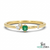 Dainty Round Emerald Diamond Ring – Minimalist Stackable Emerald Ring for Women