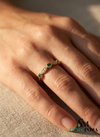Vintage Round Natural Emerald Diamond Stackable Ring – Fine Gold Wedding Band