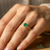 Elegant Round Emerald and Diamond Ring - Classic Emerald Engagement Ring