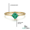 Octagon Cut Emerald Solitaire Ring in 14k Gold – Minimalist Ring