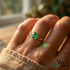 Natural Emerald Cut Emerald Men's Engagement Ring – Split Shank Statement Ring
