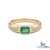 Men’s Emerald Cut Green Emerald and Diamond Ring in 14K Yellow Gold - Fine Jewelry Gift