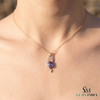 Oval Tanzanite Leaf Pendant With Diamond Accents – Romantic Gift For Wife & Girlfriend