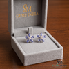 Oval Cut Tanzanite Floral Stud Earrings With Diamond - December Birthstone Earrings