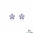 Oval Cut Tanzanite Floral Stud Earrings With Diamond - December Birthstone Earrings