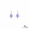 Tanzanite Flower Dangle Earrings With Diamond – Luxury Earrings Gift For Her
