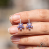 Tanzanite Flower Dangle Earrings With Diamond – Luxury Earrings Gift For Her