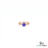 Round Cut Tanzanite Solitaire Ring With Diamond Accents - Genuine Gemstone Jewelry