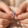 Oval Tanzanite Halo Ring With Diamond Accents – Elegant Fine Jewelry Gift For Her