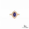 Oval Tanzanite Halo Ring With Diamond Accents – Elegant Fine Jewelry Gift For Her