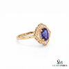 Oval Tanzanite Halo Ring With Diamond Accents – Elegant Fine Jewelry Gift For Her