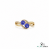 Title Blue Tanzanite Toi Et Moi Ring With Diamond Infinity Band – Engagement RIng For Her