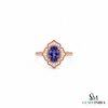 Oval Tanzanite Halo Ring With Diamond Accents – Elegant Fine Jewelry Gift For Her