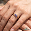 Title Blue Tanzanite Toi Et Moi Ring With Diamond Infinity Band – Engagement RIng For Her