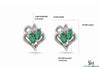 Marquise Emerald Heart Shaped Gold Stud Earrings