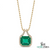 Octagon Cut Emerald & Diamond Halo Pendant - Fine Emerald Jewelry