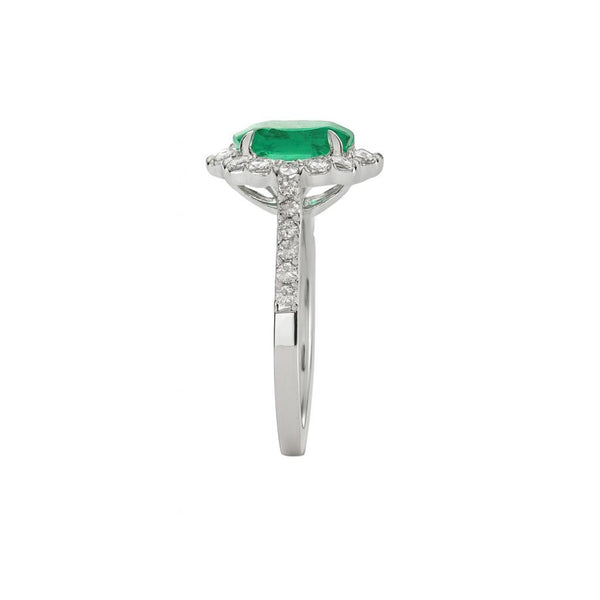 3.90 Carats Natural Zambian Emerald And Diamond Engagement Ring / Elegant May Birthstone Ring / Anniversary Wedding Gift Ring