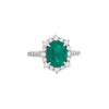 3.90 Carats Natural Zambian Emerald And Diamond Engagement Ring / Elegant May Birthstone Ring / Anniversary Wedding Gift Ring