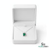 Emerald Cut Green Emerald Pendant with Diamond Cluster Bail Pendant