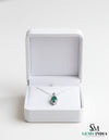 Natural Marquise Emerald Diamond Halo Pendant – Fine Jewelry