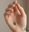 Natural Marquise Emerald Diamond Halo Pendant – Fine Jewelry