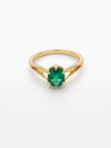 14k Natural Oval Emerald Ring