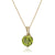 Round Peridot Pendant with Diamond Accent - Elegant Minimalist Birthstone Jewelry