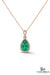 Pear-Shaped Natural Emerald & Diamond Halo Pendant - May Birthstone