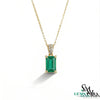 Minimalist Emerald Cut Emerald Pendant - Fine Emerald Jewelry