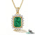 Emerald Cut Green Emerald & Diamond Halo Pendant - Fine Jewelry Emerald Pendant