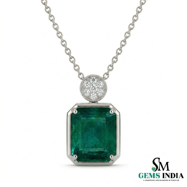 Octagon Green Emerald Pendant Necklace – Fine Jewelry Gift for Her