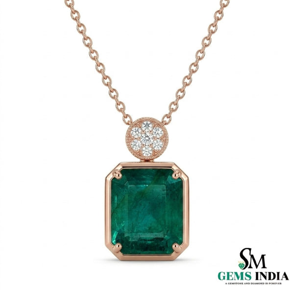 Octagon Green Emerald Pendant Necklace – Fine Jewelry Gift for Her
