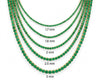 14k solid Yellow Gold Natural 1.8 MM Emerald Tennis Necklace