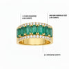2.45 Carats Natural Emerald And Diamond Band - 14K Yellow Gold May Birthstone Ring Band