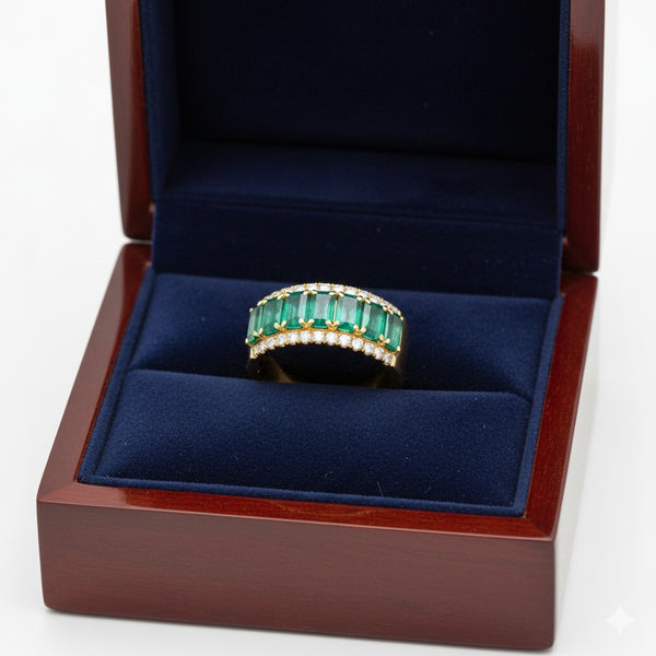 2,20 Karat Smaragd-Solitärring im Smaragdschliff für Damen, Jubiläumsgeschenk