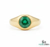 Men's Zambian Natural Emerald Ring: Vivid Green Solitaire, 18k Solid Gold