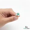 Natural Men's Vivid Green Emerald Ring: 18k Solid Gold Wedding Band