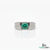 Men's 18k Gold Emerald Ring: Round Green Gemstone, May Birthstone