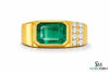 Men's Emerald Ring in 14k Solid Gold 2.80 Ctw Natural Emerald