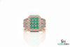Emerald Diamond Wedding Band: 18k Gold May Birthstone Ring -Christmas Gift Ring