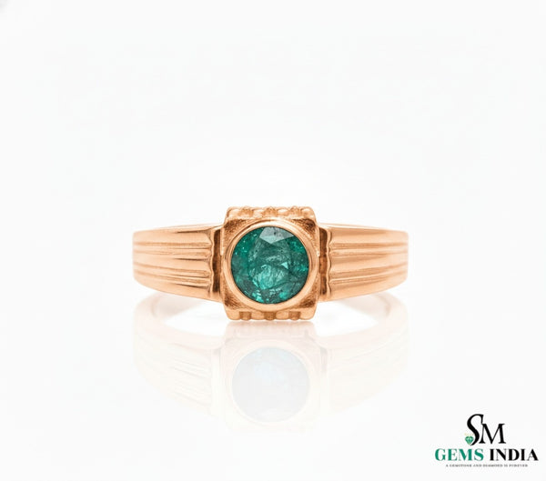 Moderner, natürlicher Smaragdring im Smaragdschliff mit Diamanten, 4 Karat Verlobungsring