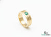 14k Solid Gold Men's Emerald Band Ring: Art Deco Wedding Anniversary