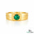1 carat natural zambian emerald mens ring in / 14k Solid Gold - Father's Day Gift