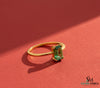 0.90 Carat Emerald-Cut Green Emerald Solitaire Ring - Green Gemstone Jewelry