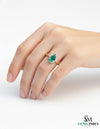 Natural Pear Shape Zambian Emerald Solitaire Ring - 14k Solid Gold Women Gift Ring
