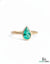 Natural Pear Shape Zambian Emerald Solitaire Ring - 14k Solid Gold Women Gift Ring